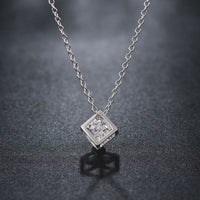 Rubix Cube Swarovski Elements Necklace in 18K White Gold
