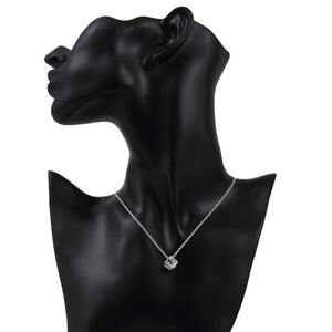 Rubix Cubed Necklace in 18K White Gold Plated