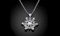 18K White Gold Plated Swarovski Elements Snowflake Necklace, , Golden NYC Jewelry, Golden NYC Jewelry jewelryjewelry deals, swarovski crystal jewelry, groupon jewelry,, jewelry for mom,