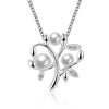 Triple Fresh Water Pearl Necklace in 18K White Gold Plated