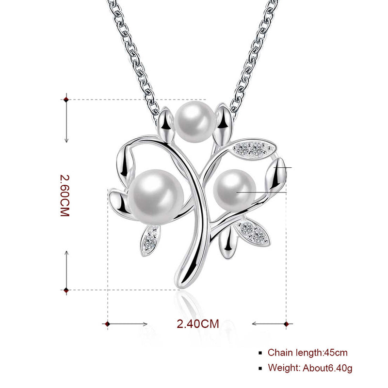 Triple Fresh Water Pearl Necklace in 18K White Gold Plated