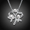 Triple Fresh Water Pearl Necklace in 18K White Gold Plated