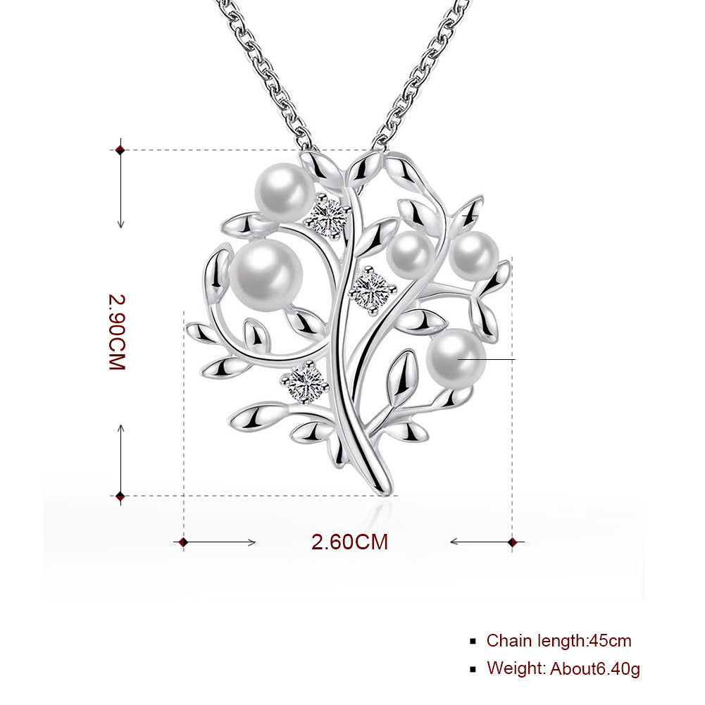 My Family Fresh Water Pearl Necklace in 18K White Gold Plated