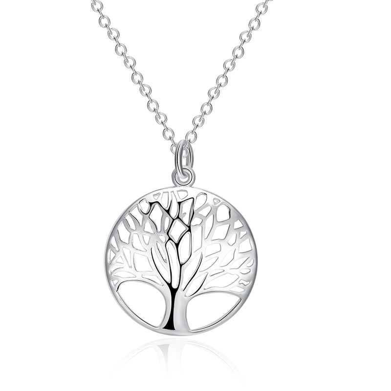 Tree of Life Necklace in 18K White Gold Plated