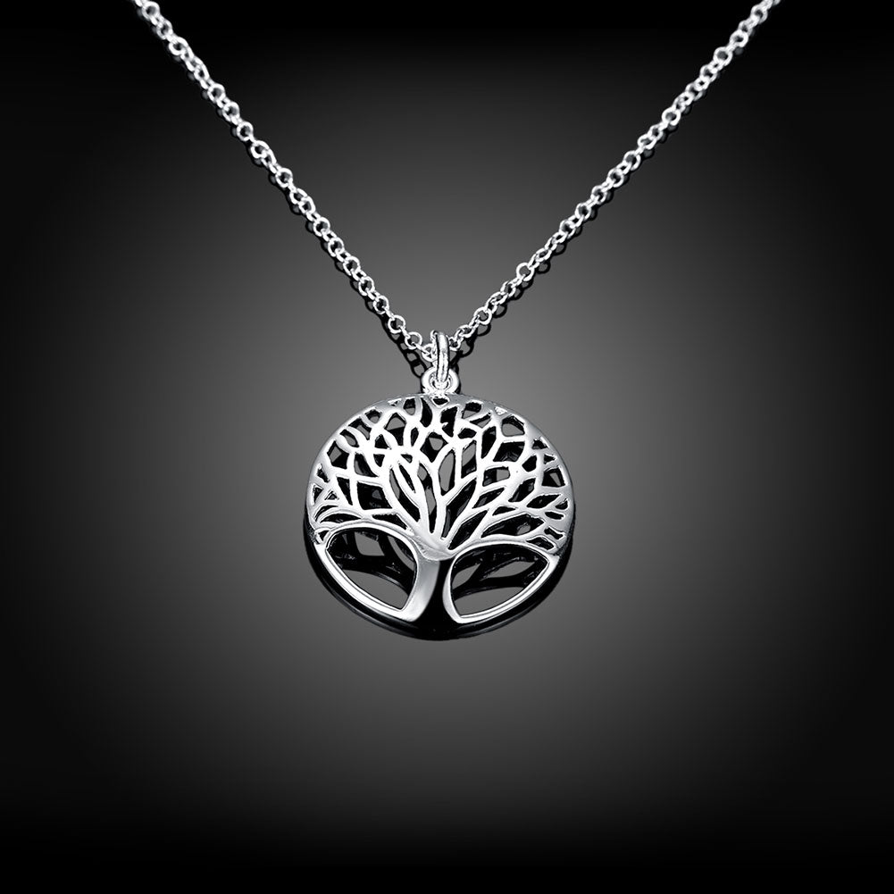 Tree of Life Necklace in 18K White Gold Plated