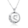 Curved Heart Pendant Swarovski Elements Necklace in 18K White Gold, Necklaces, Golden NYC Jewelry, Golden NYC Jewelry jewelryjewelry deals, swarovski crystal jewelry, groupon jewelry,, jewelry for mom,
