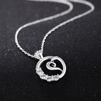 Curved Heart Pendant Swarovski Elements Necklace in 18K White Gold, Necklaces, Golden NYC Jewelry, Golden NYC Jewelry jewelryjewelry deals, swarovski crystal jewelry, groupon jewelry,, jewelry for mom,