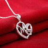 Mom Inscribed Heart Shaped Pendant With Austrian Elements