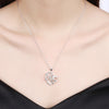 MOM Heart Necklace Embellished with Swarovski Crystals in 18K White Gold Plated