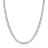 Omega Herringbone Necklace in 18K White Gold