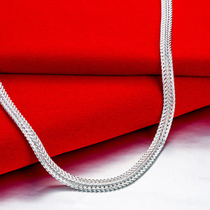 Omega Herringbone Necklace in 18K White Gold