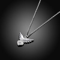Guradian Angel Necklace in 18K White Gold Plated