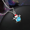 Snowman Christmas Inspired Necklace in 18K White Gold Plated