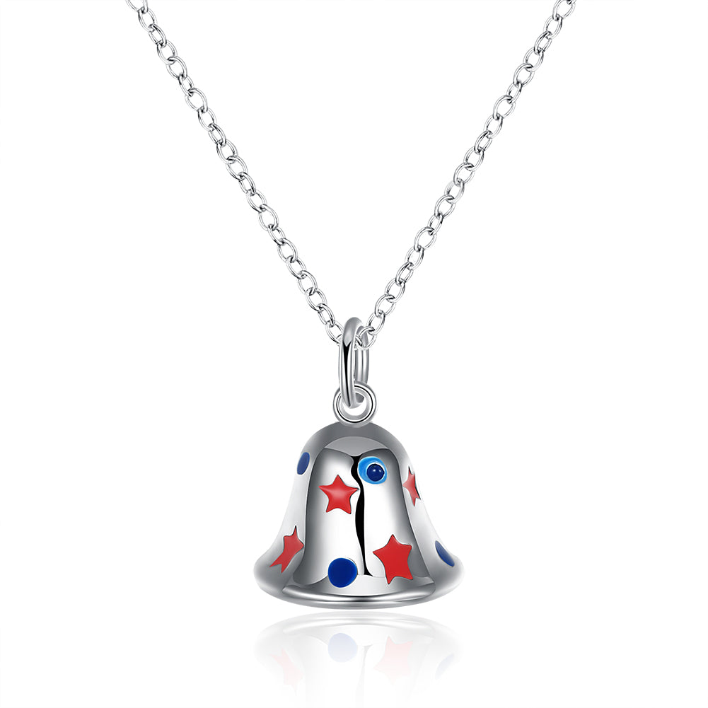 Bell Christmas Inspired Necklace in 18K White Gold Plated, Necklace, Golden NYC Jewelry, Golden NYC Jewelry jewelryjewelry deals, swarovski crystal jewelry, groupon jewelry,, jewelry for mom,