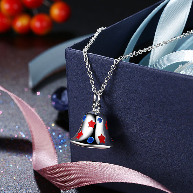 Bell Christmas Inspired Necklace in 18K White Gold Plated, Necklace, Golden NYC Jewelry, Golden NYC Jewelry jewelryjewelry deals, swarovski crystal jewelry, groupon jewelry,, jewelry for mom,