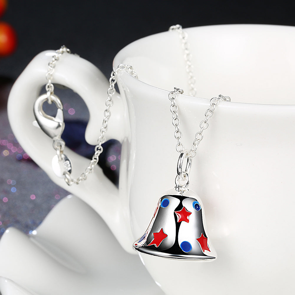 Bell Christmas Inspired Necklace in 18K White Gold Plated, Necklace, Golden NYC Jewelry, Golden NYC Jewelry jewelryjewelry deals, swarovski crystal jewelry, groupon jewelry,, jewelry for mom,