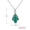 Tree Christmas Inspired Necklace in 18K White Gold Plated