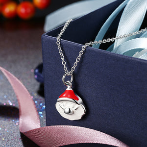 Christmas Inspired Necklace in 18K White Gold Plated