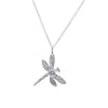 Dragonfly Necklace in 18K White Gold Plated
