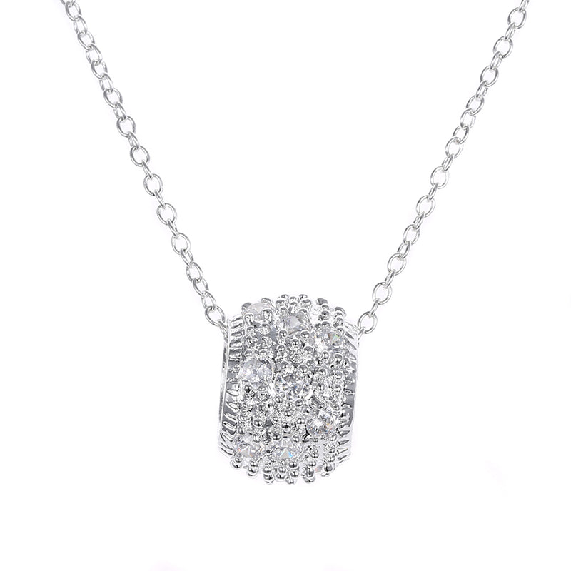 Pave Necklace in 18K White Gold Plated