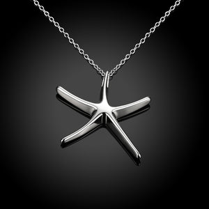 Starfish Necklace in 18K White Gold Plated