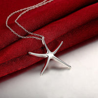 Starfish Necklace in 18K White Gold Plated