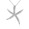 Starfish Pave Necklace in 18K White Gold Plated