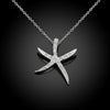 Starfish Pave Necklace in 18K White Gold Plated