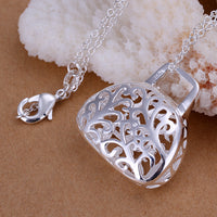 Filigree Purse Necklace in 18K White Gold Plated