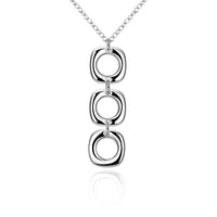 Triple Drop Necklace in 18K White Gold Plated