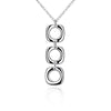 Triple Drop Necklace in 18K White Gold Plated