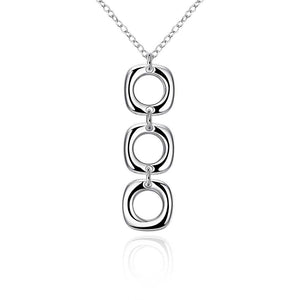 Triple Drop Necklace in 18K White Gold Plated