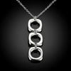 Triple Drop Necklace in 18K White Gold Plated