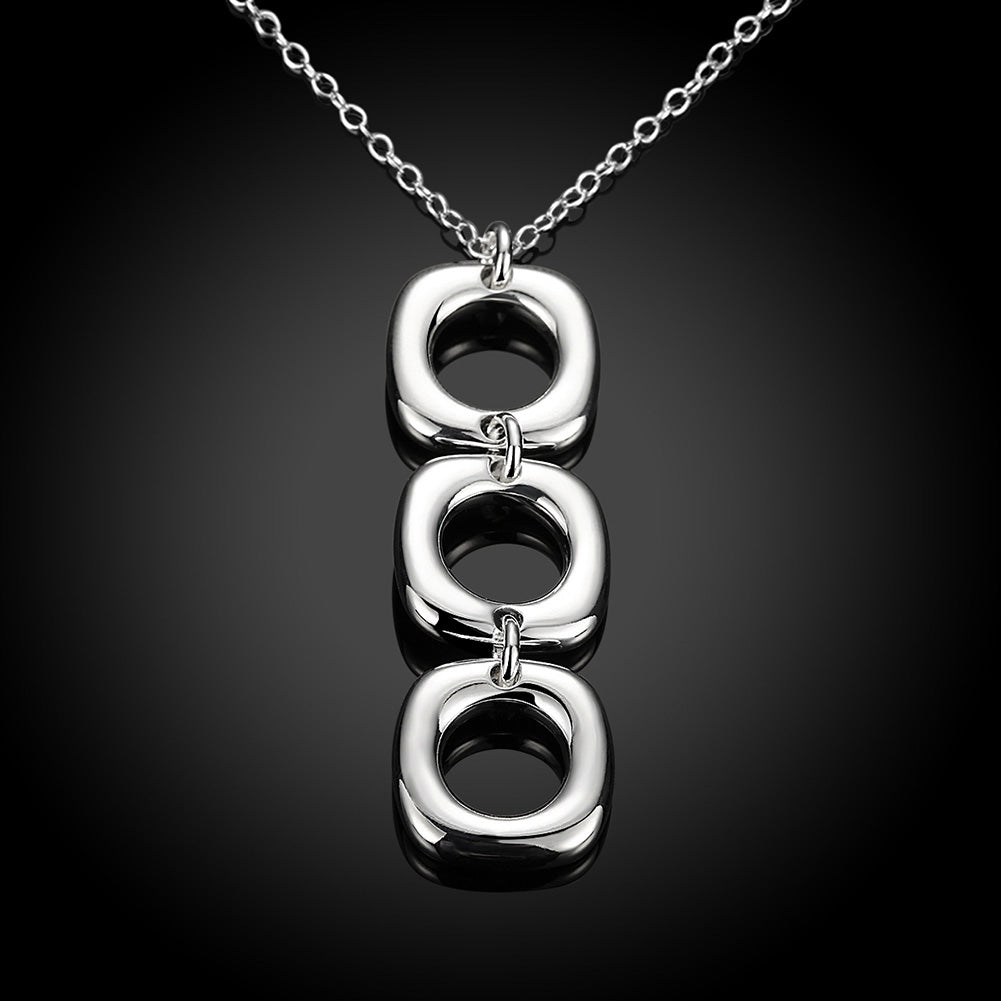 Triple Drop Necklace in 18K White Gold Plated