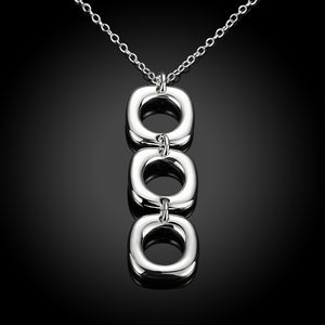 Triple Drop Necklace in 18K White Gold Plated