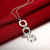 Triple Drop Necklace in 18K White Gold Plated