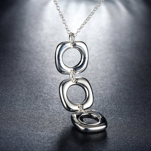 Triple Drop Necklace in 18K White Gold Plated