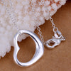 Simple Heart Necklace in 18K White Gold Plated
