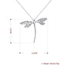 Large Dragonfly Necklace in 18K White Gold Plated