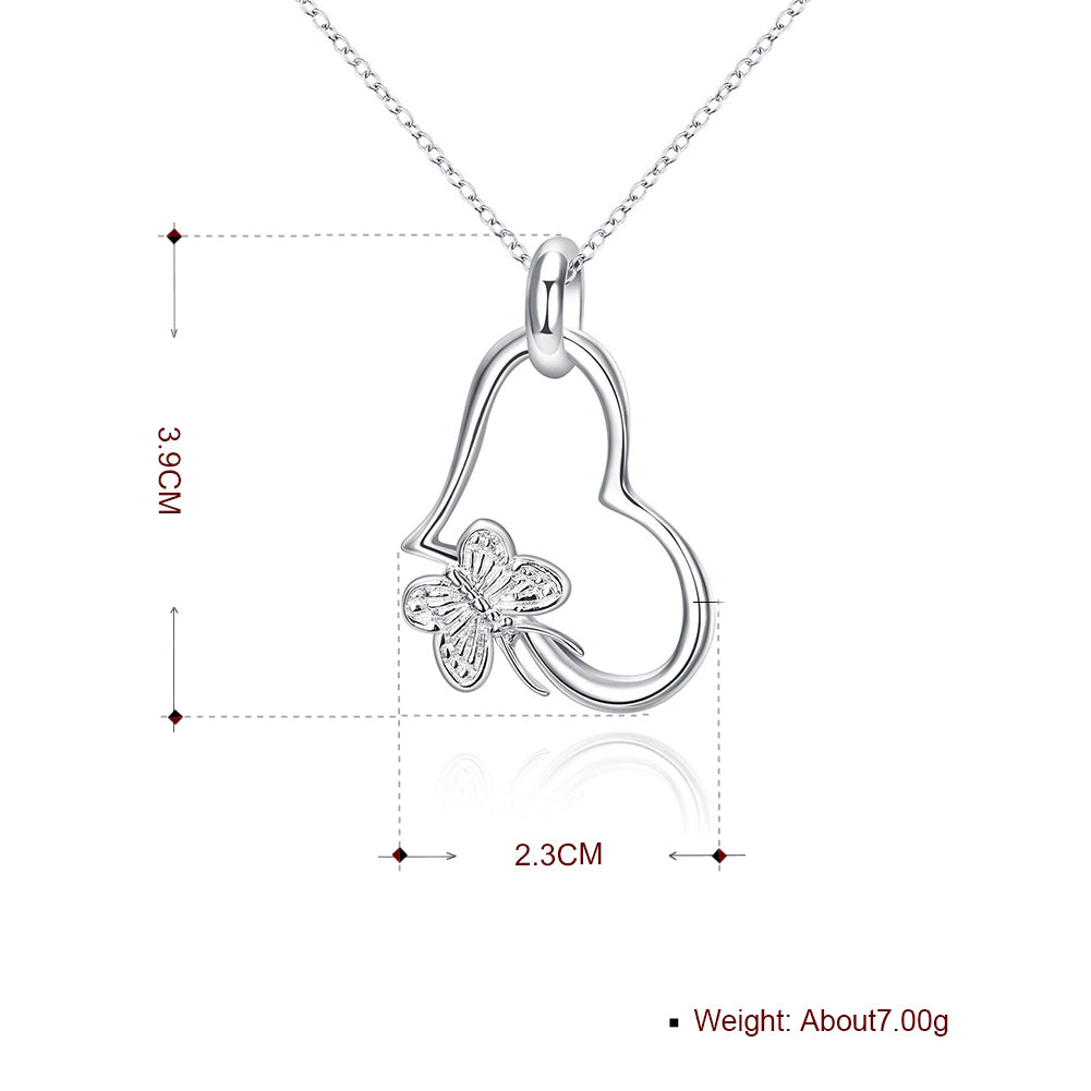 Butterfly Heart Necklace in 18K White Gold Plated, Necklace, Golden NYC Jewelry, Golden NYC Jewelry jewelryjewelry deals, swarovski crystal jewelry, groupon jewelry,, jewelry for mom,