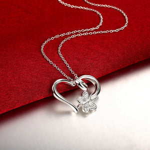 Butterfly Heart Necklace in 18K White Gold Plated, Necklace, Golden NYC Jewelry, Golden NYC Jewelry  jewelryjewelry deals, swarovski crystal jewelry, groupon jewelry,, jewelry for mom,
