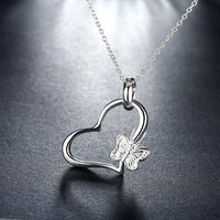 Butterfly Heart Necklace in 18K White Gold Plated, Necklace, Golden NYC Jewelry, Golden NYC Jewelry jewelryjewelry deals, swarovski crystal jewelry, groupon jewelry,, jewelry for mom,