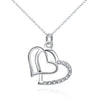 Double Heart Necklace in 18K White Gold Plated