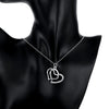 Double Heart Necklace in 18K White Gold Plated