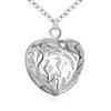 Filigree Heart Necklace in 18K White Gold Plated