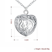 Filigree Heart Necklace in 18K White Gold Plated