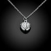 Filigree Heart Necklace in 18K White Gold Plated