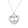 Heart with stone Necklace in 18K White Gold Plated