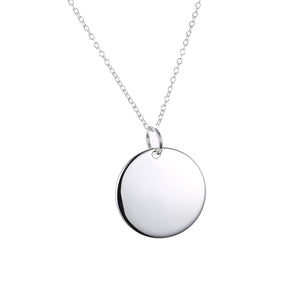 Classic Circle Necklace in 18K White Gold Plated
