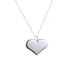 Symetrical Heart Necklace in 18K White Gold Plated